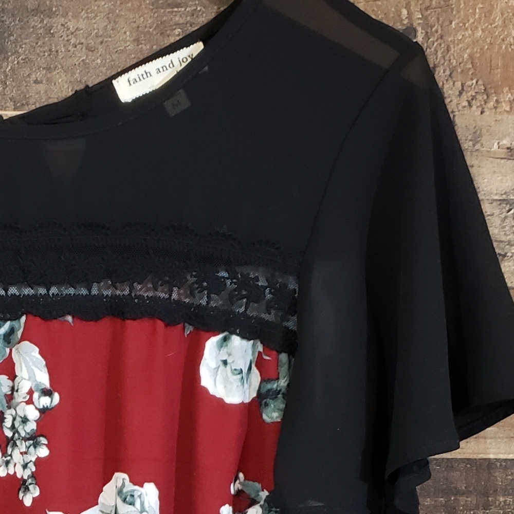 Faith and joy of Los Angeles sheer shoulder top - Picture 7 of 8